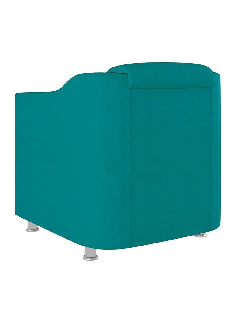 Kit 02 Poltronas Reforçada Clinica + Namoradeira Suede Tilla Cor:azul Turquesa