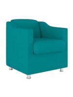 Kit 02 Poltronas Reforçada Clinica + Namoradeira Suede Tilla Cor:azul Turquesa