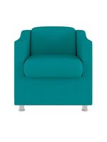 Kit 02 Poltronas Reforçada Clinica + Namoradeira Suede Tilla Cor:azul Turquesa