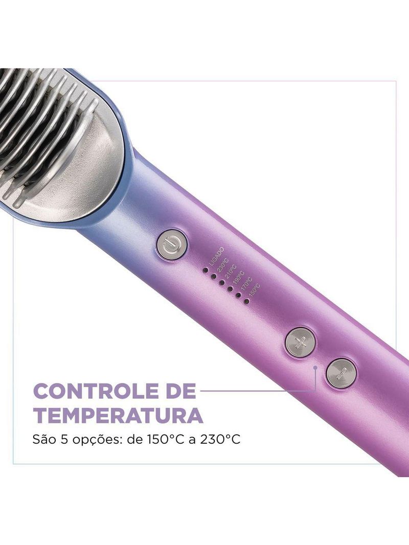 Escova Alisadora Qu4tro Elementos By Juliette Mondial Bivolt