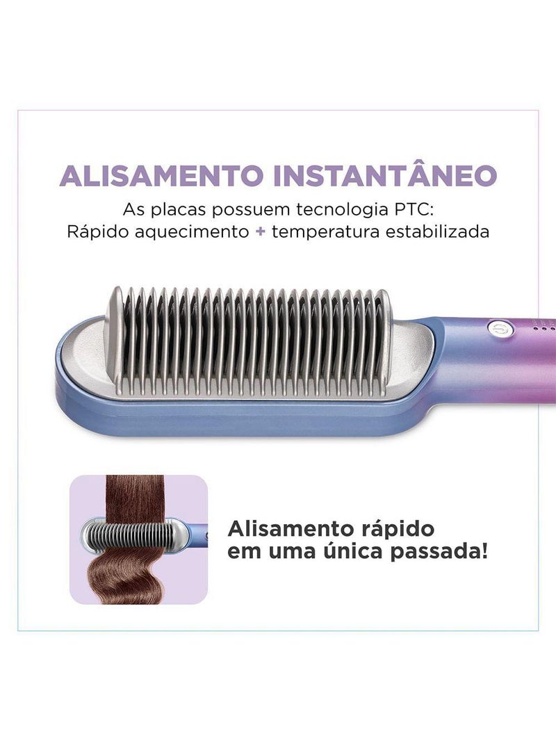 Escova Alisadora Qu4tro Elementos By Juliette Mondial Bivolt