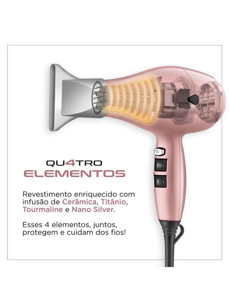 Secador De Cabelo By Juliette Mondial Golden Rose 127V