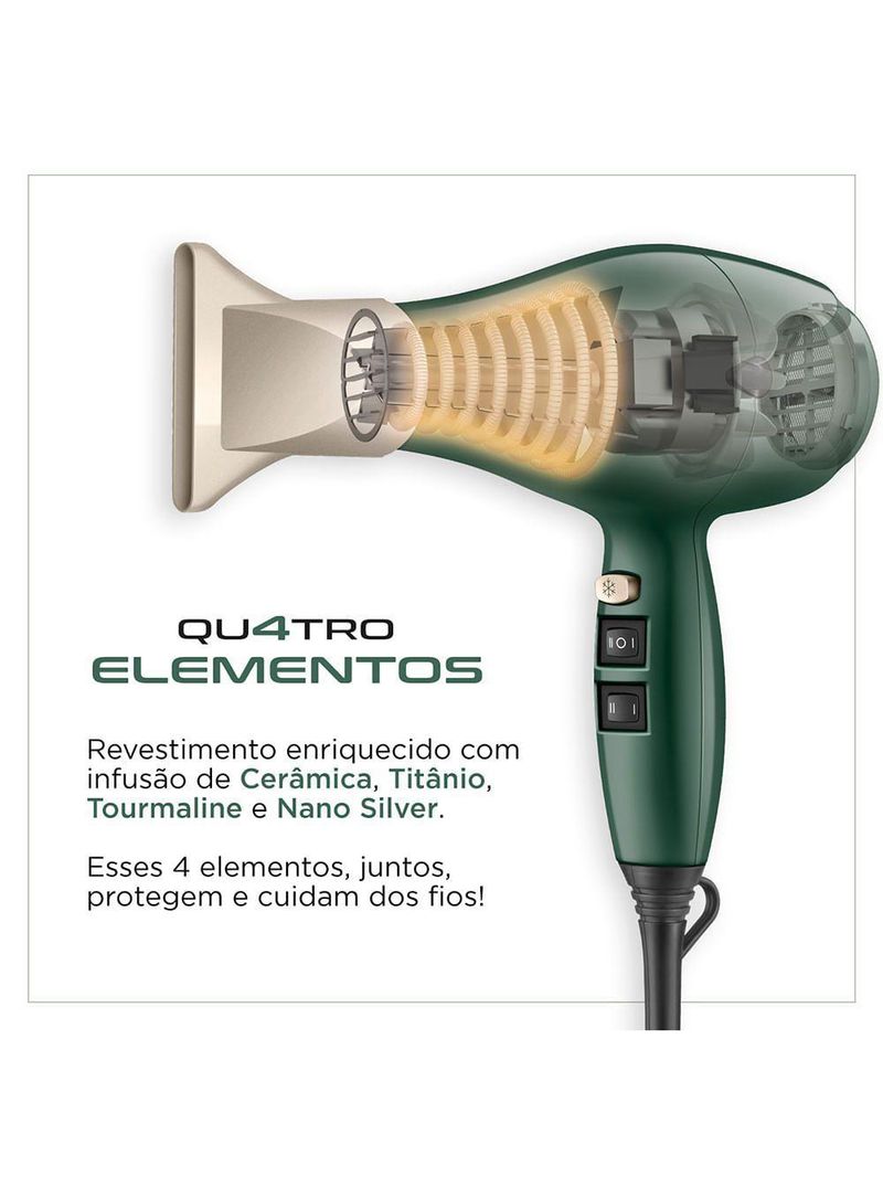 Secador De Cabelo By Juliette Mondial Verde Oliva 2000W 127V