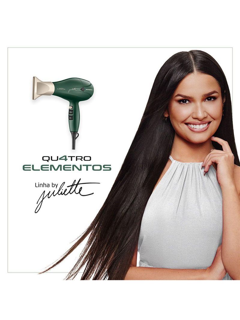 Secador De Cabelo By Juliette Mondial Verde Oliva 2000W 127V