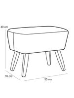 Poltrona Fixa Com Puff Pés De Madeira Algodão Bege C-370