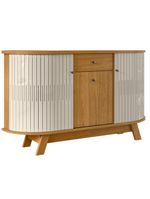 Buffet Aparador 3 Portas 136cm Monza Madetec Cinamomo Off White