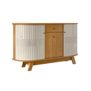 Buffet Aparador 3 Portas 136cm Monza Madetec Cinamomo Off White