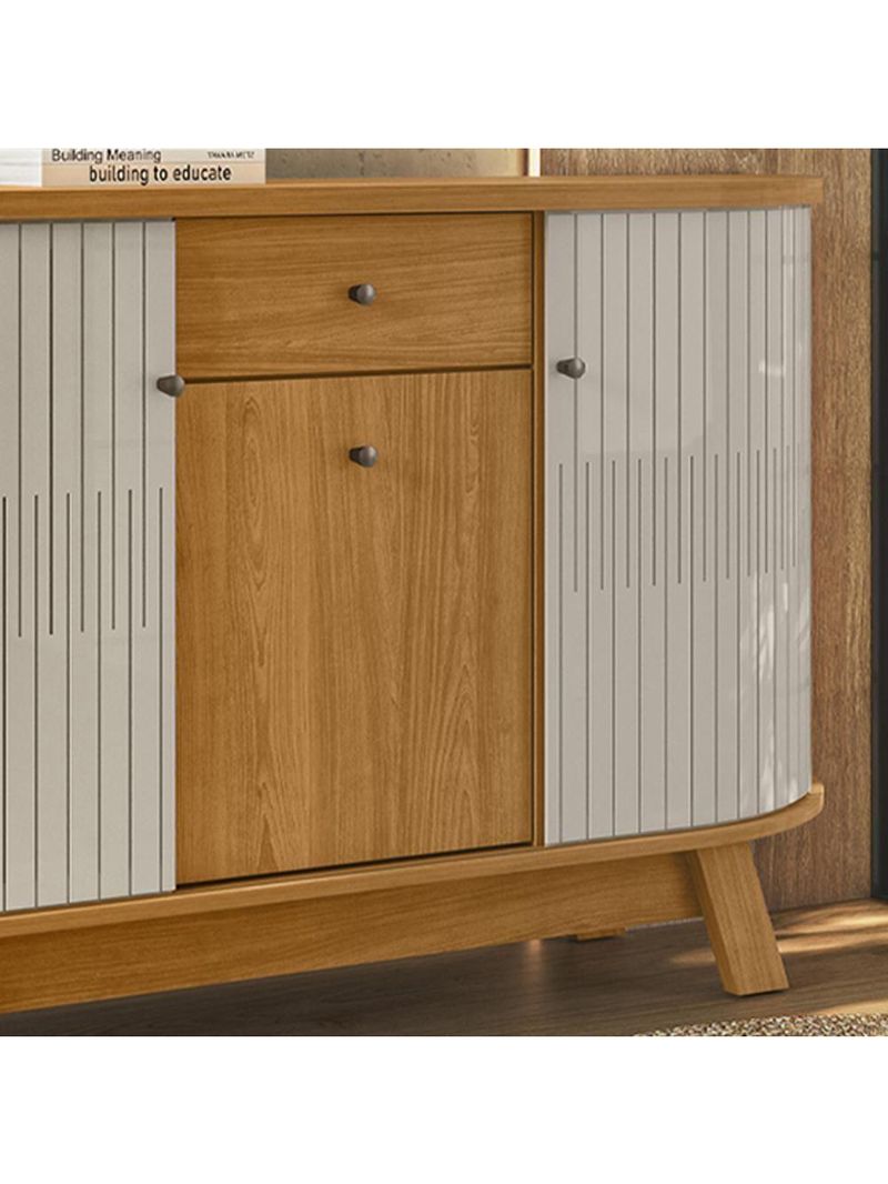 Buffet Aparador 3 Portas 136cm Monza Madetec Cinamomo Off White