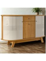 Buffet Aparador 3 Portas 136cm Monza Madetec Cinamomo Off White