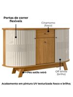 Buffet Aparador 3 Portas 136cm Monza Madetec Cinamomo Off White