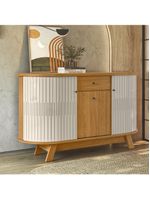 Buffet Aparador 3 Portas 136cm Monza Madetec Cinamomo Off White