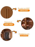Guarda Roupa Casal Heros Com 8 Portas E 4 Gavetas Moderna Naturalle
