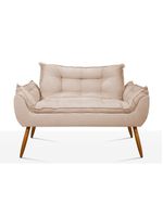 Kit Namoradeira + 2 Poltronas Luxo Bege