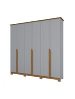 Guarda Roupa Casal 6 Portas 6 Gavetas Andréas Henn Cinza com Nature