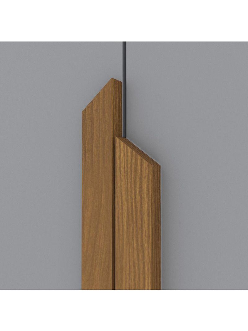 Guarda Roupa Casal 6 Portas 6 Gavetas Andréas Henn Cinza com Nature