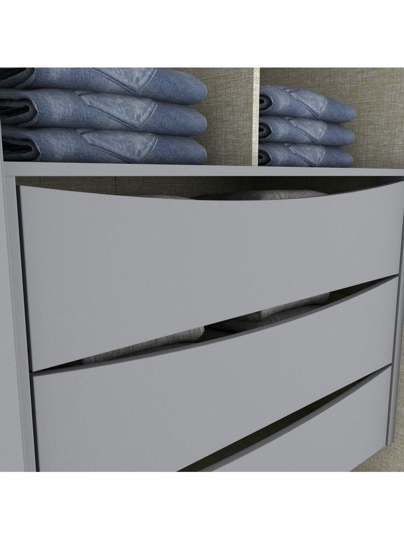 Guarda Roupa Casal 6 Portas 6 Gavetas Andréas Henn Cinza com Nature