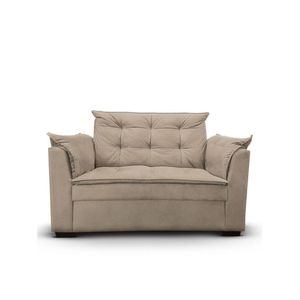Sofá 2 Lugares Para Sala Moderno Confortável Aurora Suede Bege