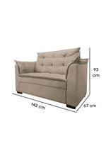 Sofá 2 Lugares Para Sala Moderno Confortável Aurora Suede Bege