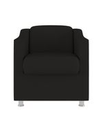 Kit 04 Poltronas Decorativas Sala De Espera Clinica Suede Cor:Preto