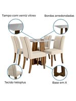 Mesa Sala De Jantar 4 Cadeiras Carvalho/off White