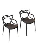 Kit C/ 2 Cadeira Allegra Masters Polipropileno Preta