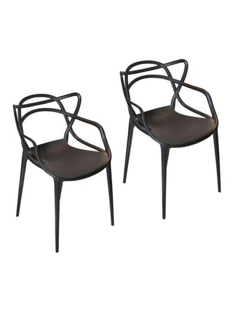 Kit C/ 2 Cadeira Allegra Masters Polipropileno Preta