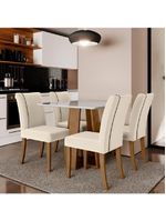 Mesa Sala De Jantar 4 Cadeiras Carvalho/off White