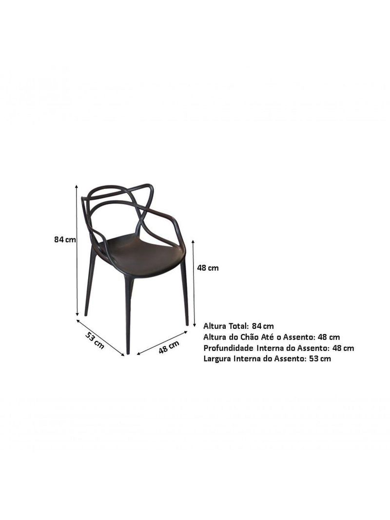 Kit C/ 2 Cadeira Allegra Masters Polipropileno Preta