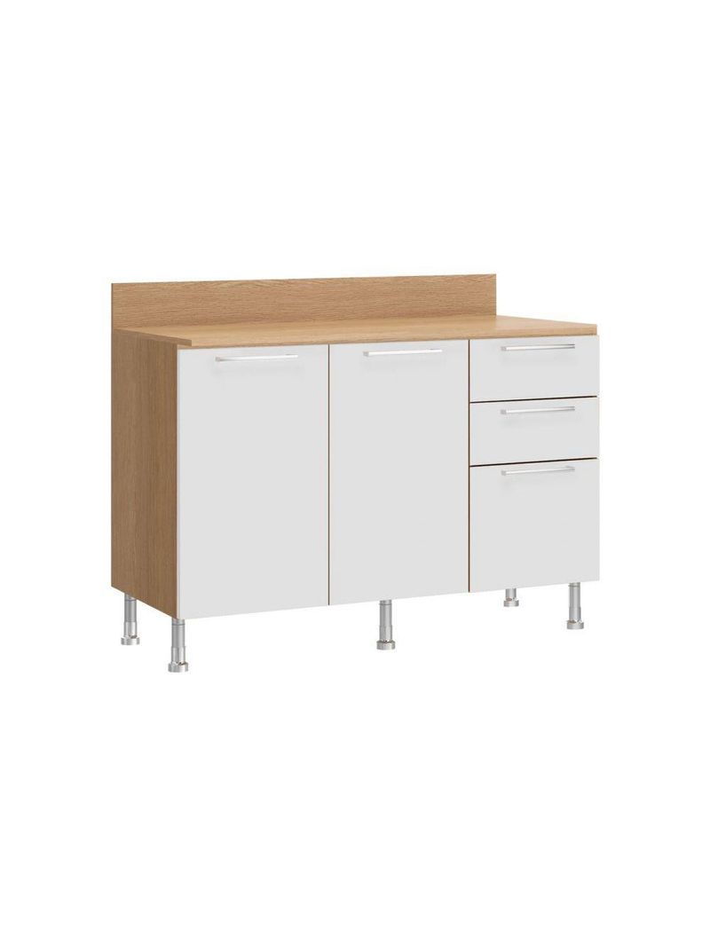 Balcão De Cozinha Ditália Aspen com Tampo Carvalho Cd-171