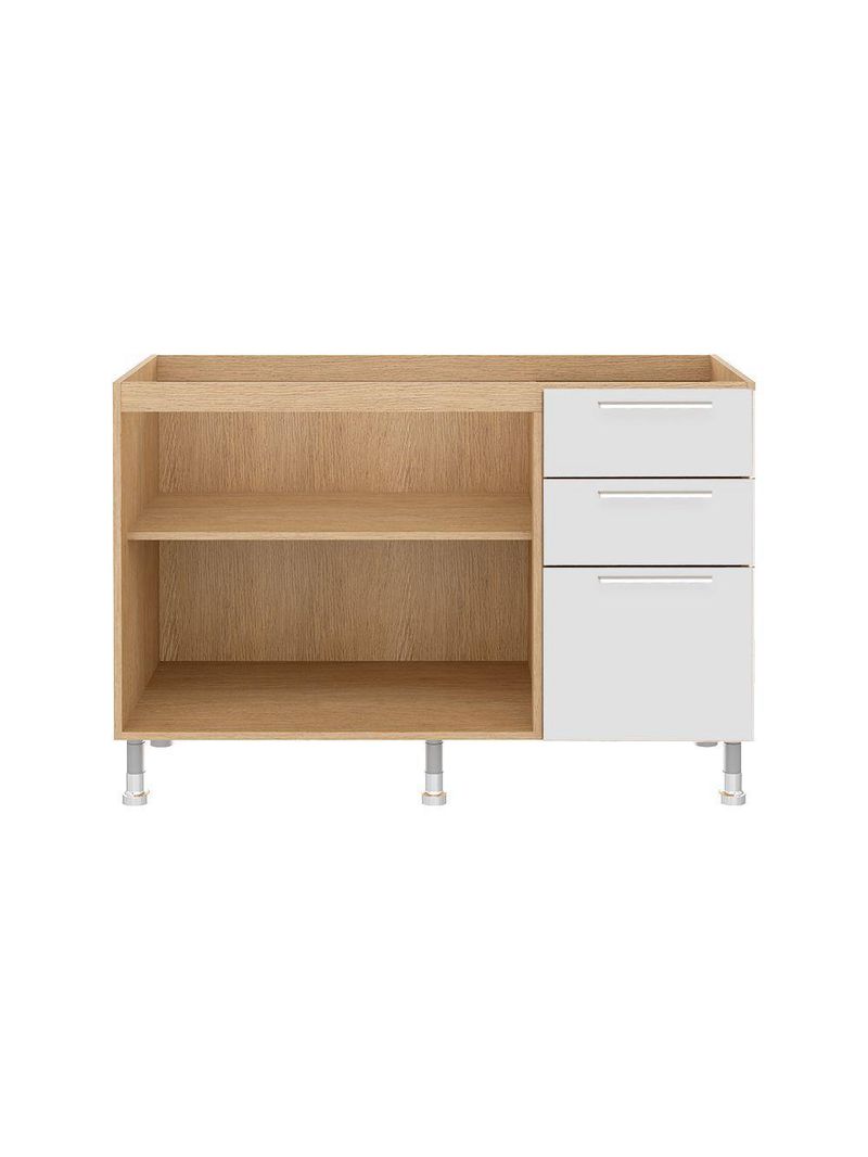 Balcão De Cozinha Ditália Aspen com Tampo Carvalho Cd-171