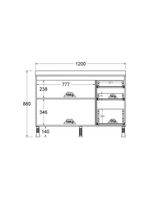 Balcão De Cozinha Ditália Aspen com Tampo Carvalho Cd-171