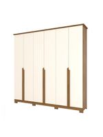 Guarda Roupa Casal 6 Portas 6 Gavetas Andréas Henn Nature com Off White