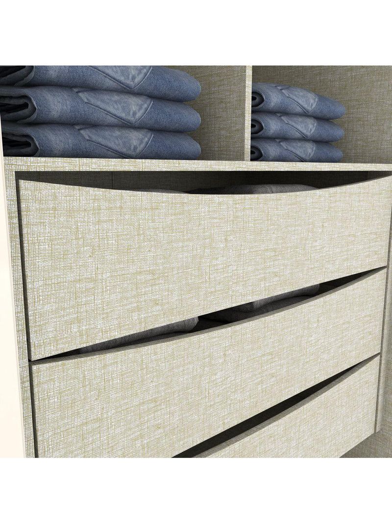 Guarda Roupa Casal 6 Portas 6 Gavetas Andréas Henn Nature com Off White