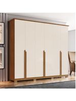 Guarda Roupa Casal 6 Portas 6 Gavetas Andréas Henn Nature com Off White