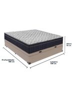 Cama + Box Bau Casal Colchão Extra Firme Ortobom D45 Airtech - Cor: Bege