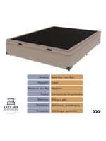 Cama + Box Bau Casal Colchão Extra Firme Ortobom D45 Airtech - Cor: Bege