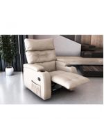 Poltrona Giratório Papai Reclinavel Mx66 Commander Sintetico Bege Matrix