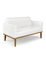 Sofá Namoradeira Base De Madeira Fixa Castanho Marisa Corano D03 - D?rossi Cor Branco