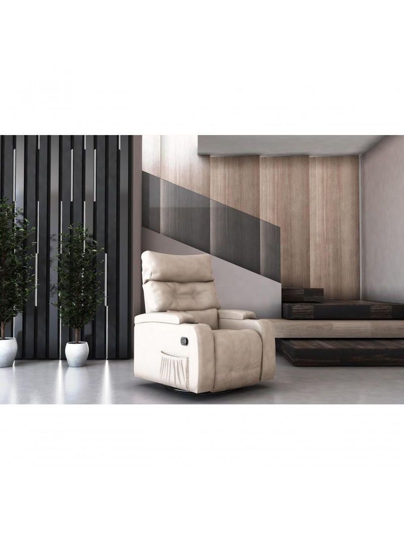 Poltrona Giratório Papai Reclinavel Mx66 Commander Sintetico Bege Matrix