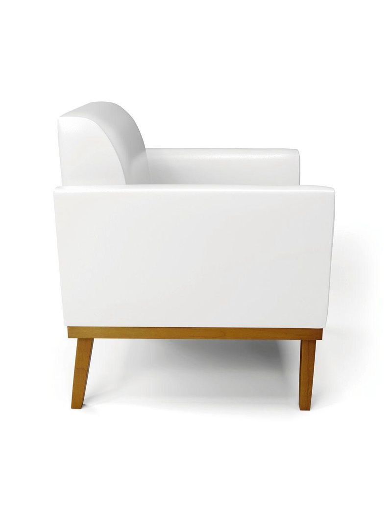 Sofá Namoradeira Base De Madeira Fixa Castanho Marisa Corano D03 - D?rossi Cor Branco