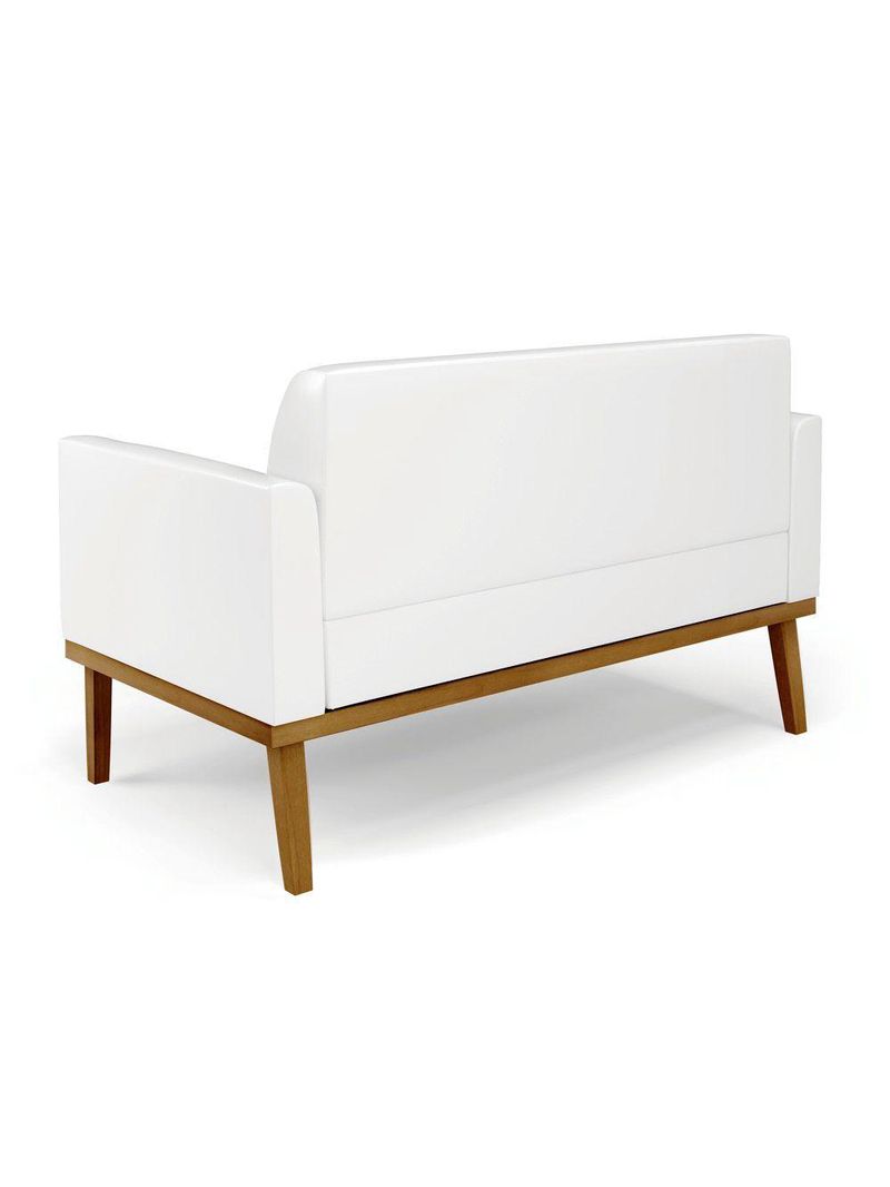 Sofá Namoradeira Base De Madeira Fixa Castanho Marisa Corano D03 - D?rossi Cor Branco
