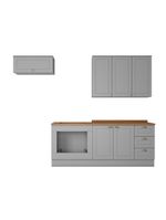 Cozinha Compacta com Balcão Forno de Embutir Amy Casa 812 Cinza
