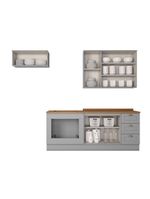 Cozinha Compacta com Balcão Forno de Embutir Amy Casa 812 Cinza