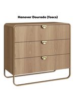 Cômoda 3 Gavetas Orgânica 90 cm 28068 Artesano Hanover Dourado