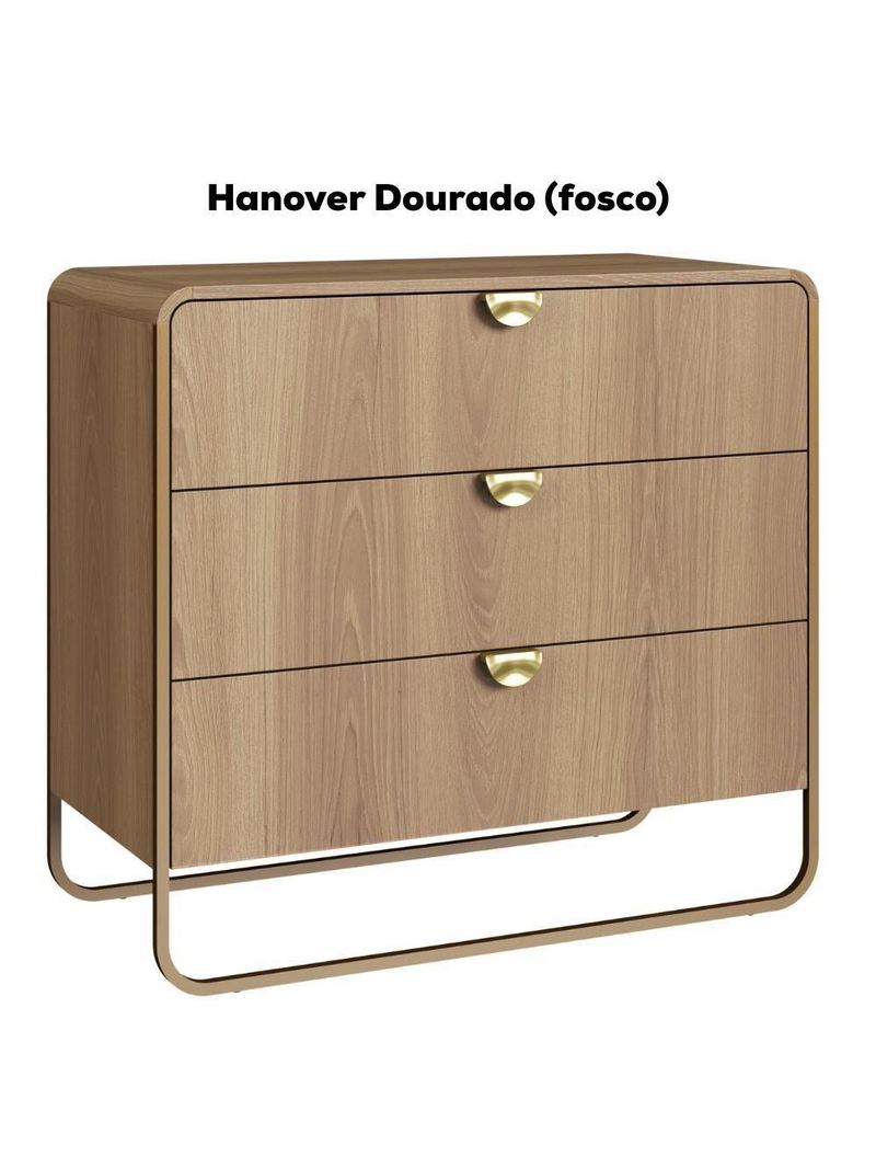 Cômoda 3 Gavetas Orgânica 90 cm 28068 Artesano Hanover Dourado