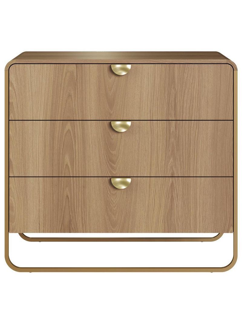Cômoda 3 Gavetas Orgânica 90 cm 28068 Artesano Hanover Dourado