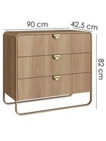 Cômoda 3 Gavetas Orgânica 90 cm 28068 Artesano Hanover Dourado