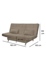 Sofá Cama Casal Com Almofadas Melina Suede Cappuccino