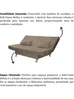 Sofá Cama Casal Com Almofadas Melina Suede Cappuccino