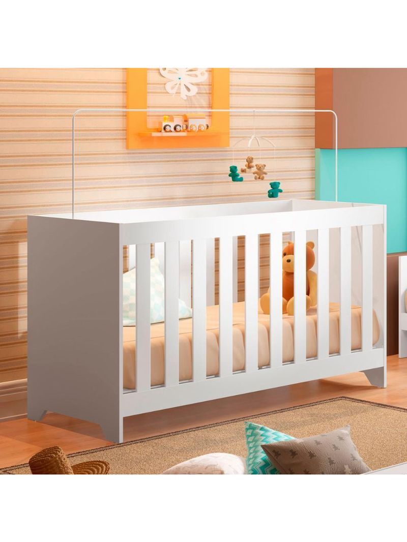 Berço com Colchão Ditália Multifuncional 3x1 BBI-51 Branco